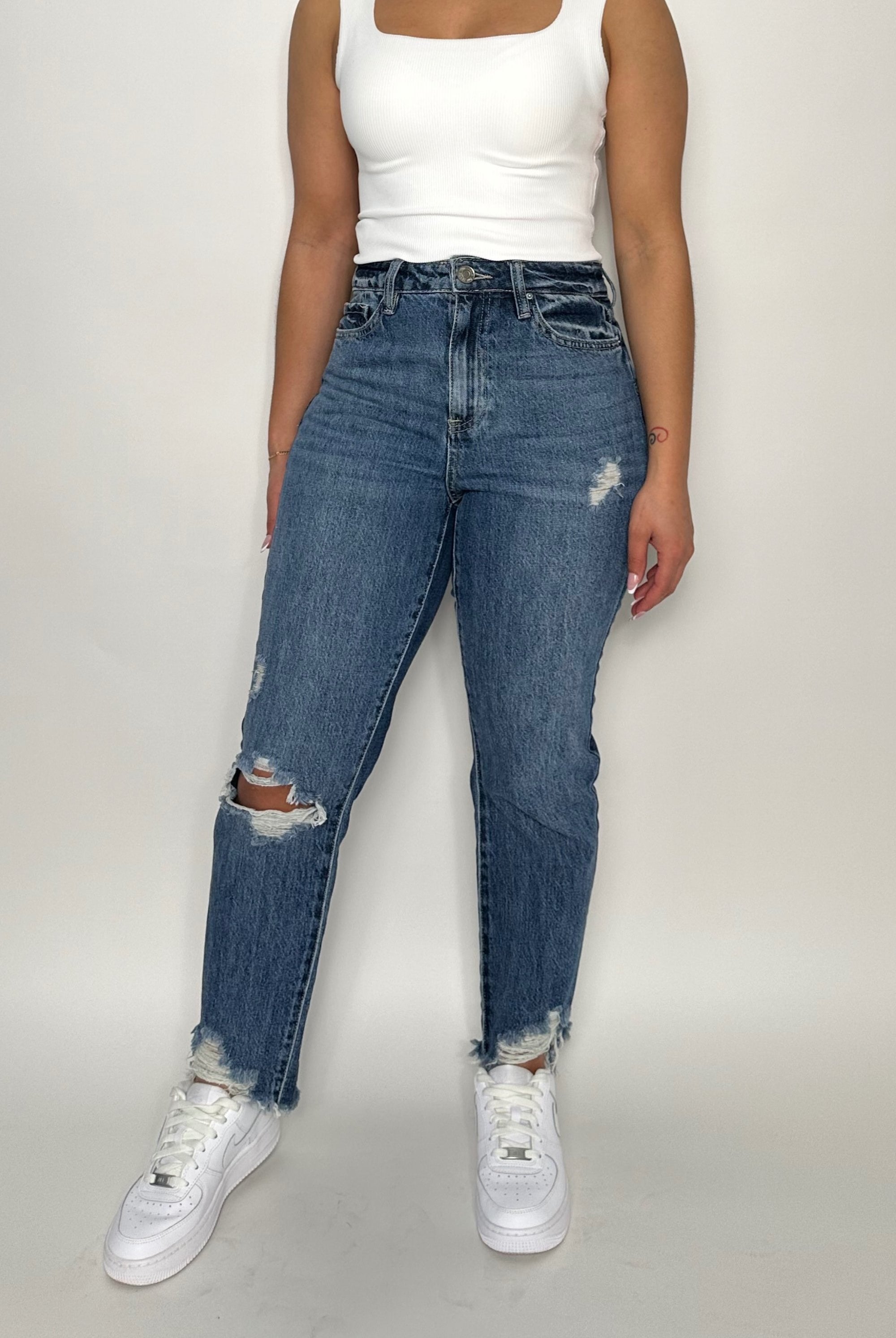 NatxCustomStyle Jeans  | Relaxed Jean | Frayed Slim Straight Jean