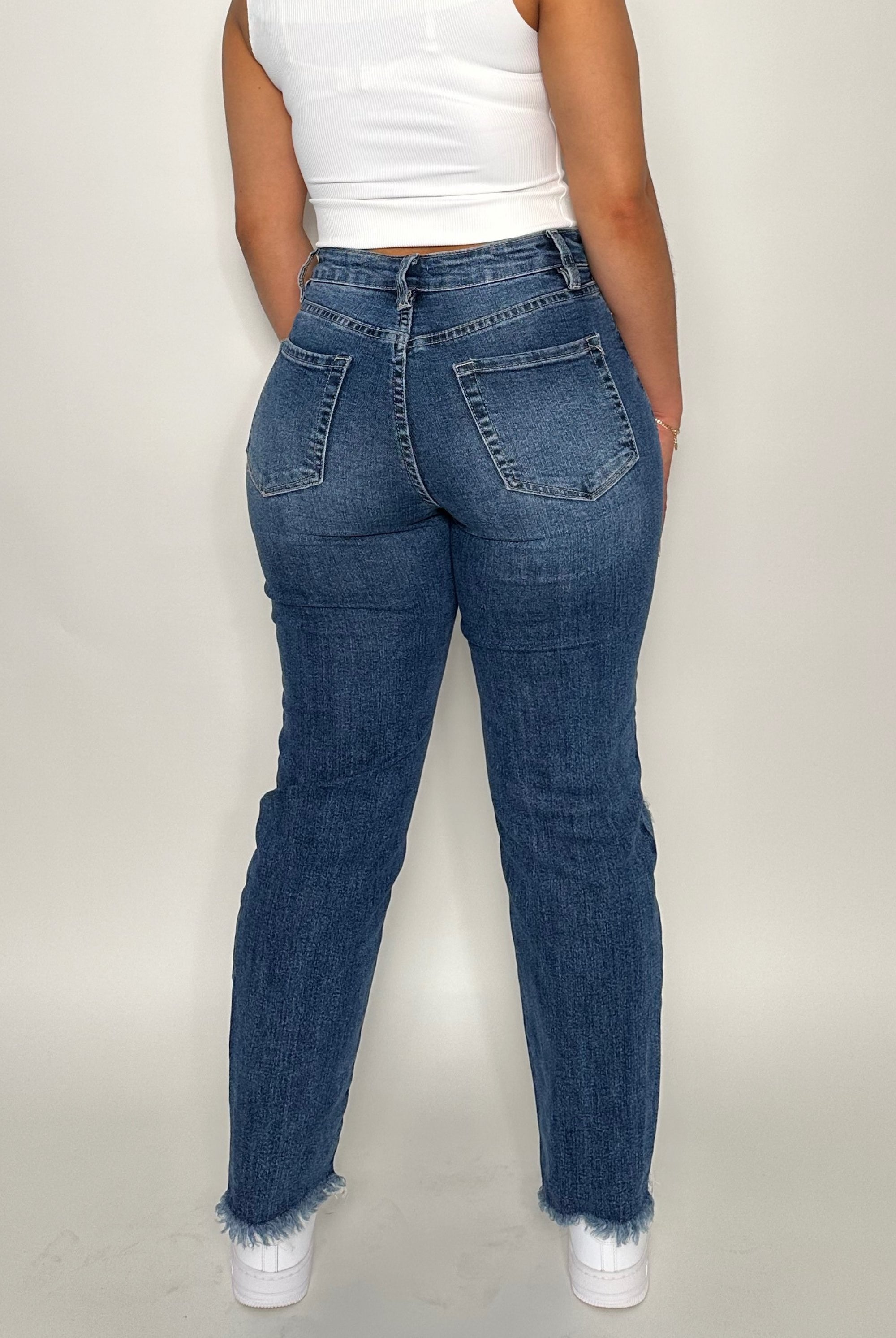 NatxCustomStyle Jeans  | Relaxed Jean | Frayed Slim Straight Jean