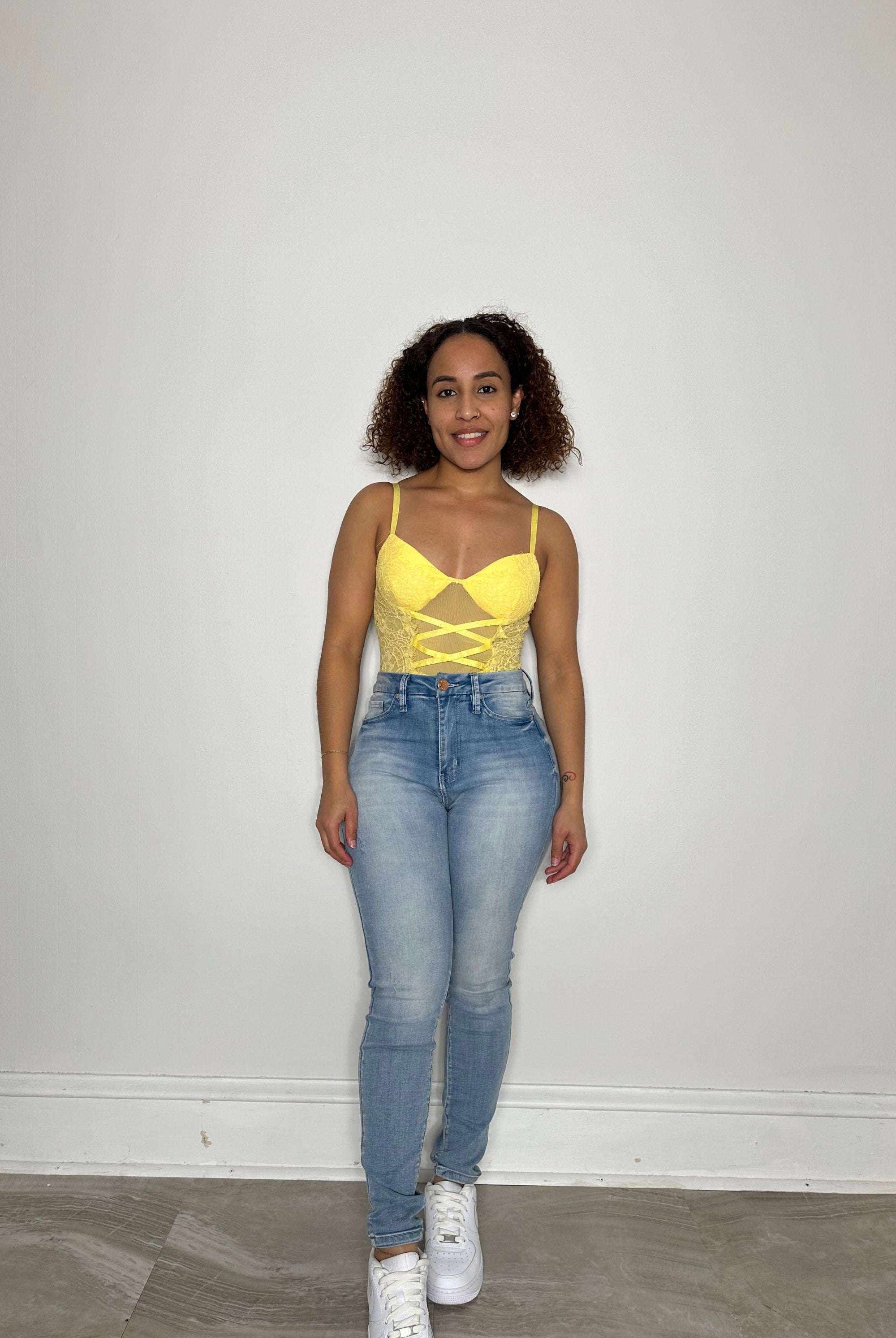 Lace Up Trim Bodysuit