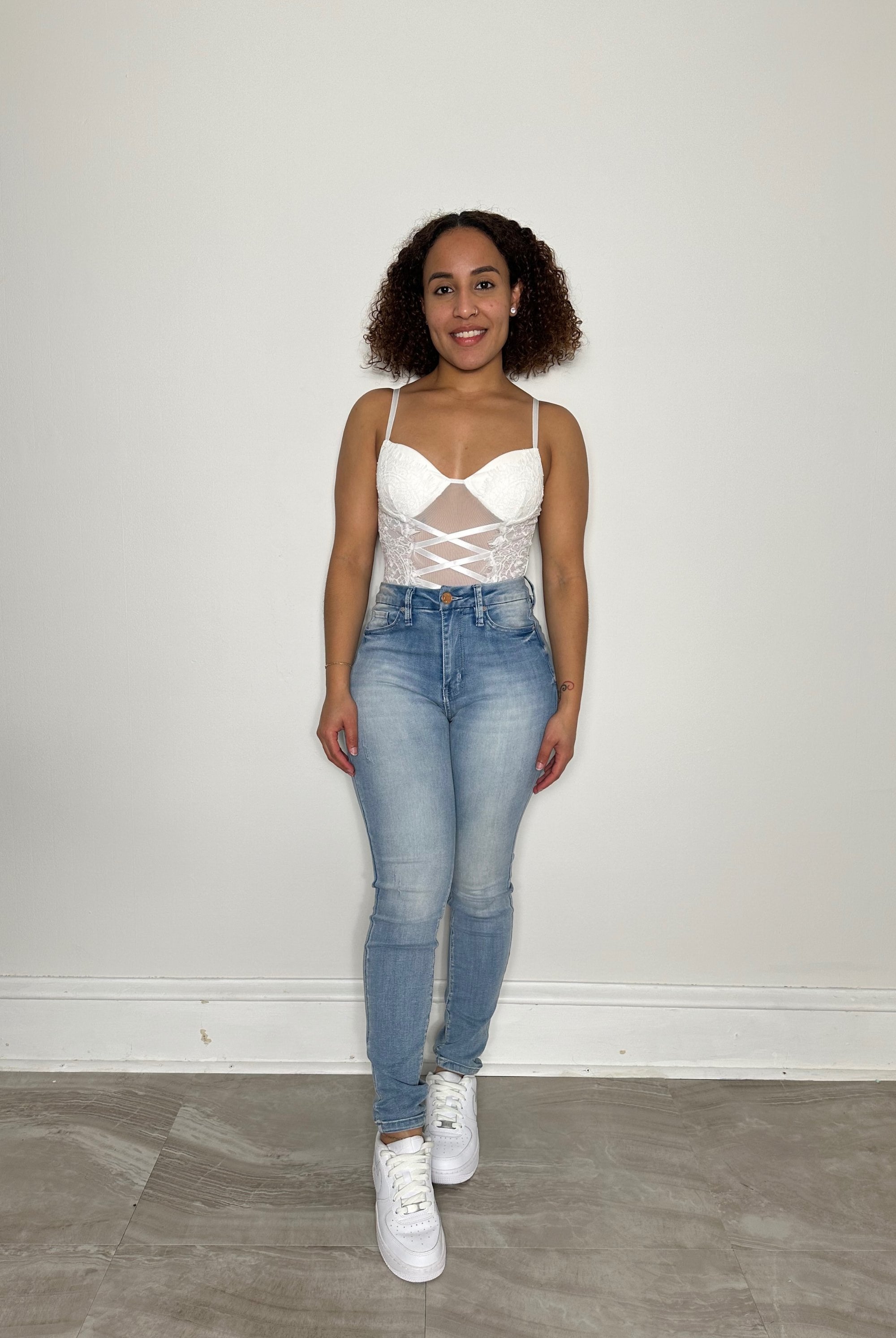Lace Up Trim Bodysuit