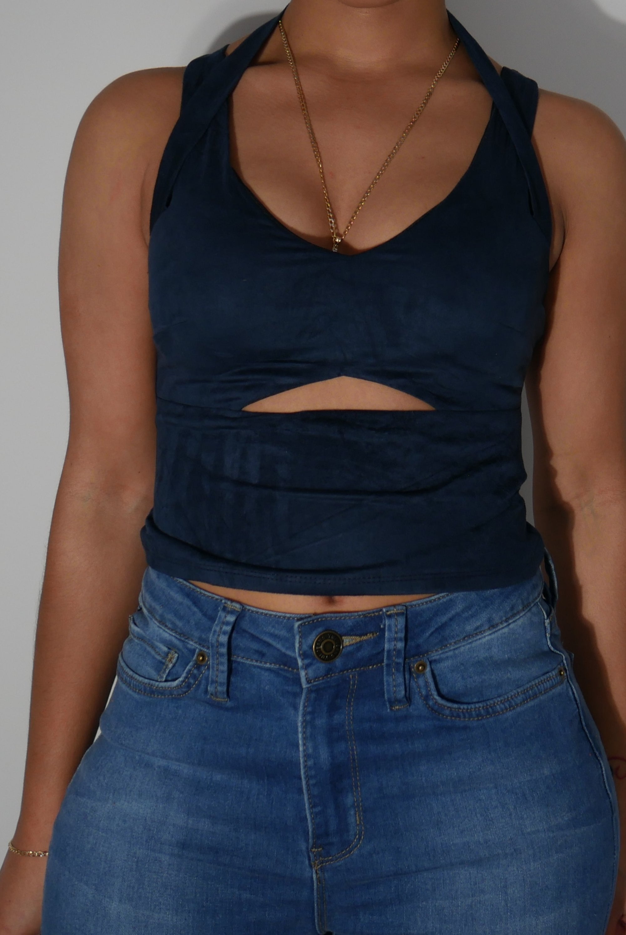 suede crop top