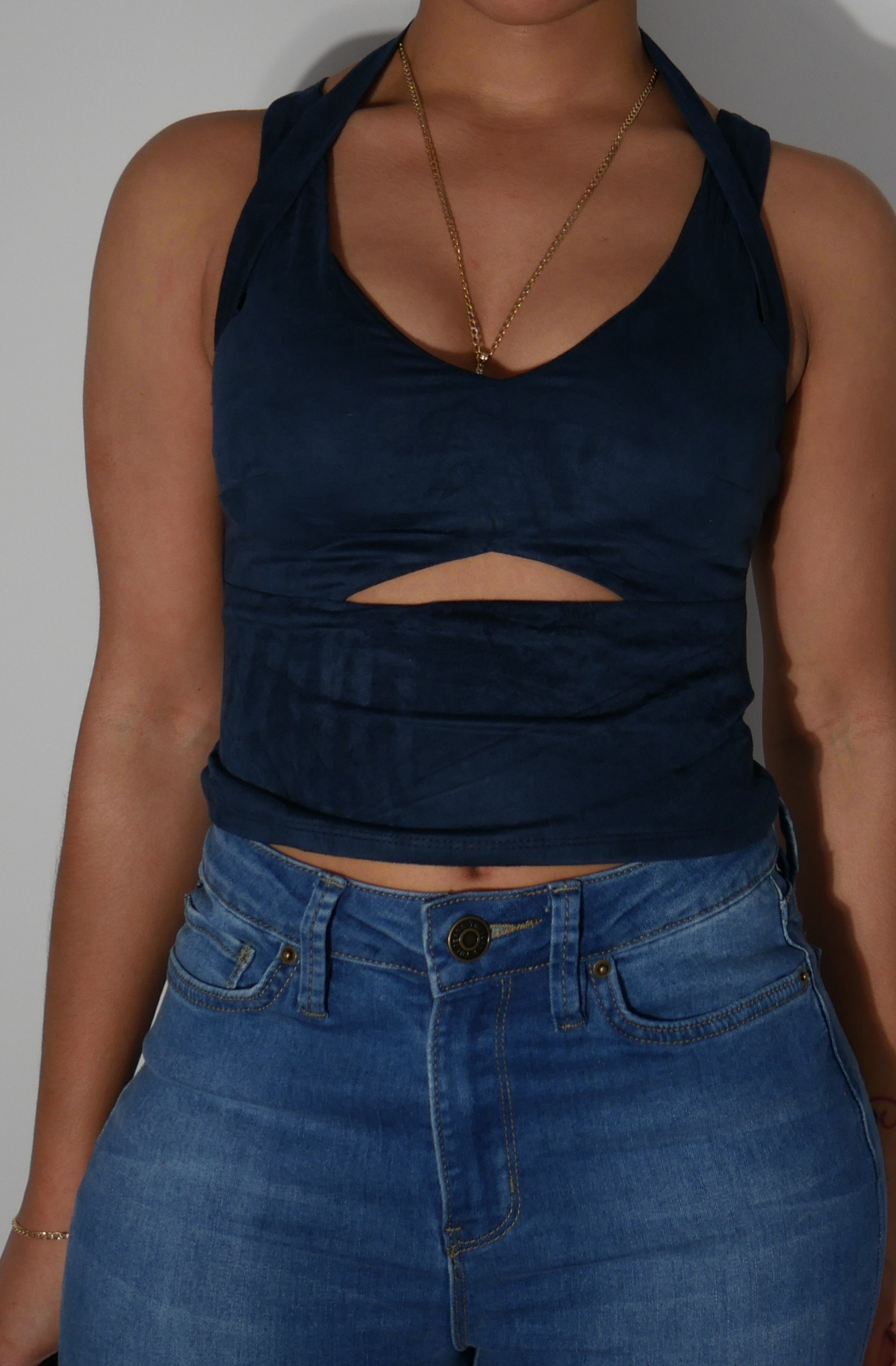 suede crop top