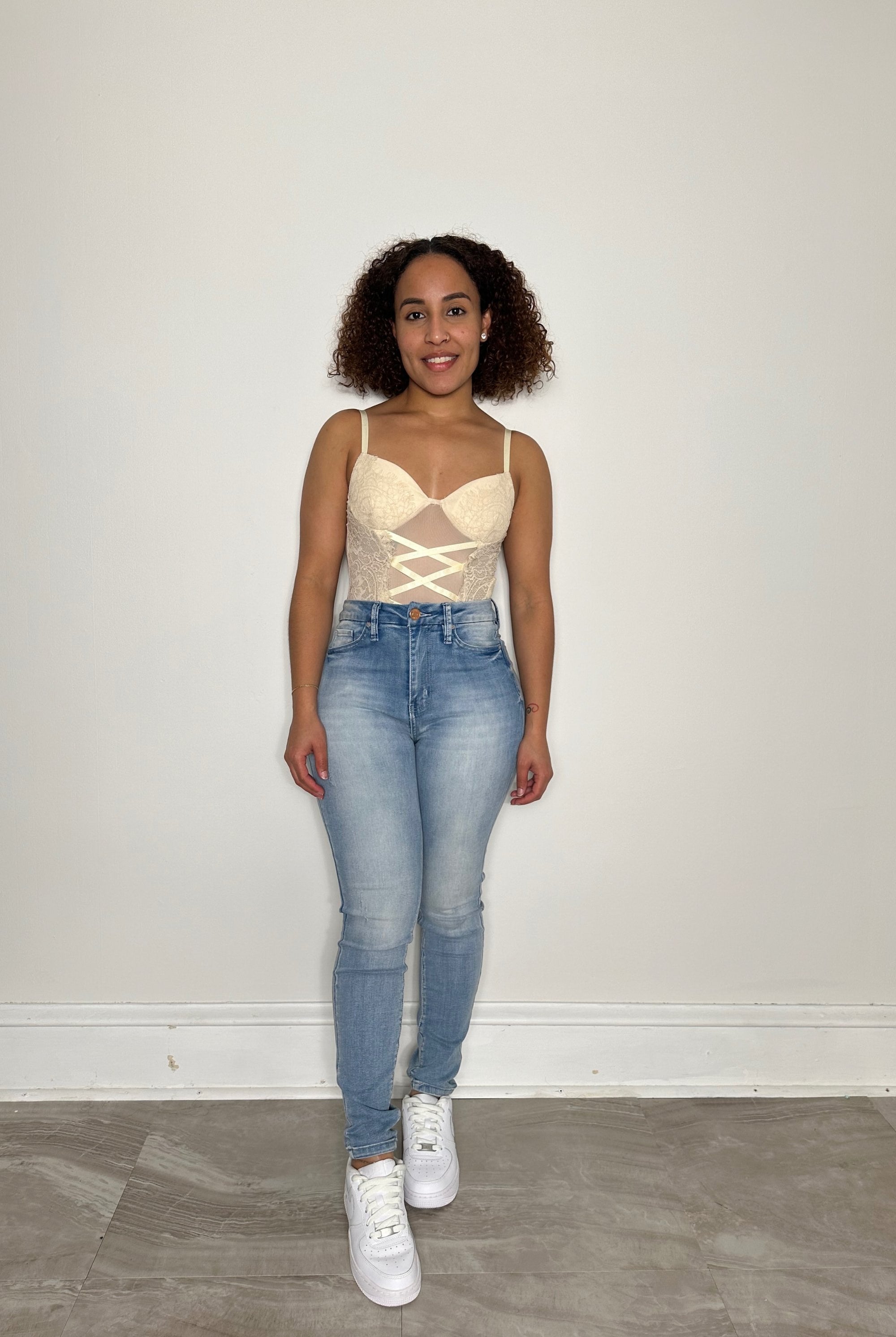Lace Up Trim Bodysuit