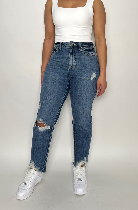 NatxCustomStyle Jeans  | Relaxed Jean | Frayed Slim Straight Jean