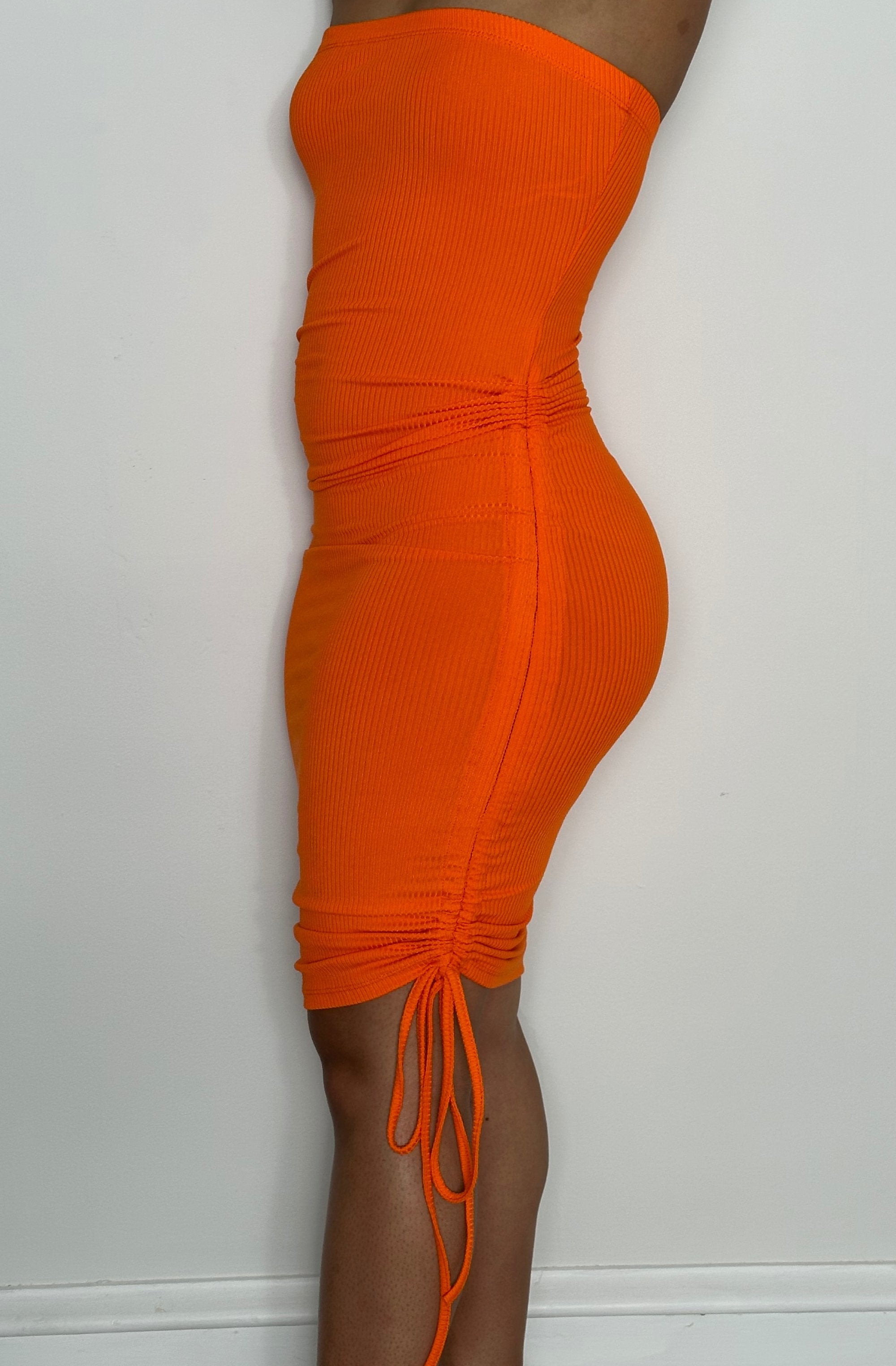 Orange Strapless Dress