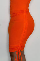 Orange Strapless Dress