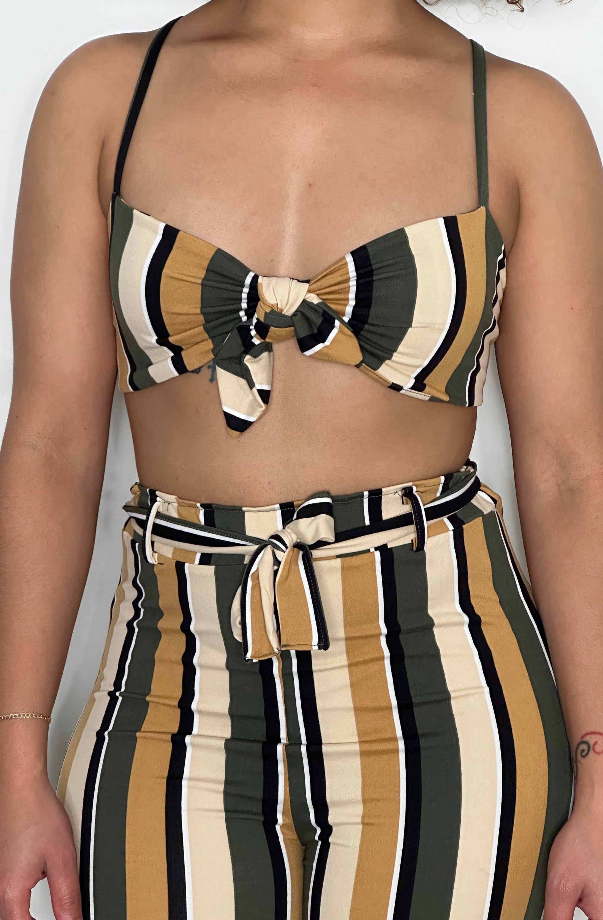 two piece stripe matching set