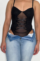 Lace Up Trim Bodysuit