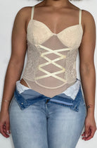 Lace Up Trim Bodysuit